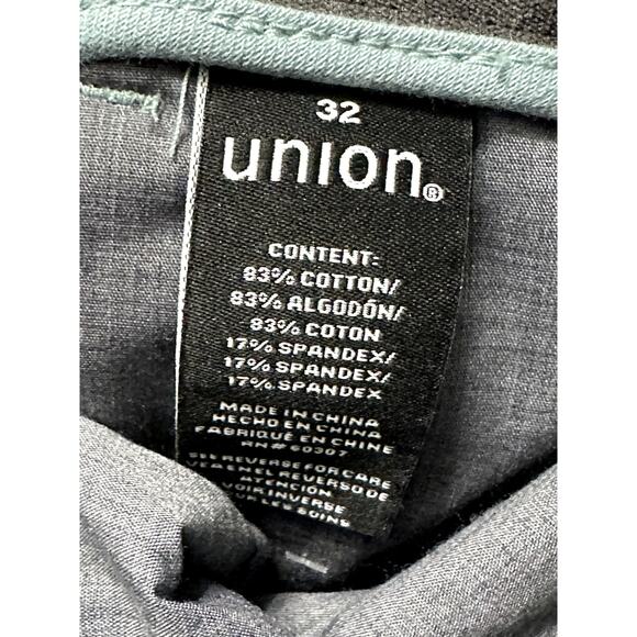 Union Men's Blue/Green Chino Twill Shorts Comfort Flex 32 NWT - Picture 9 of 9